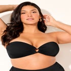 Ruched Ring Bandeau Bikini Top image number null