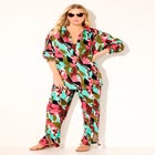 Oversized Buttondown Lounge Cover Up Shirt image number null
