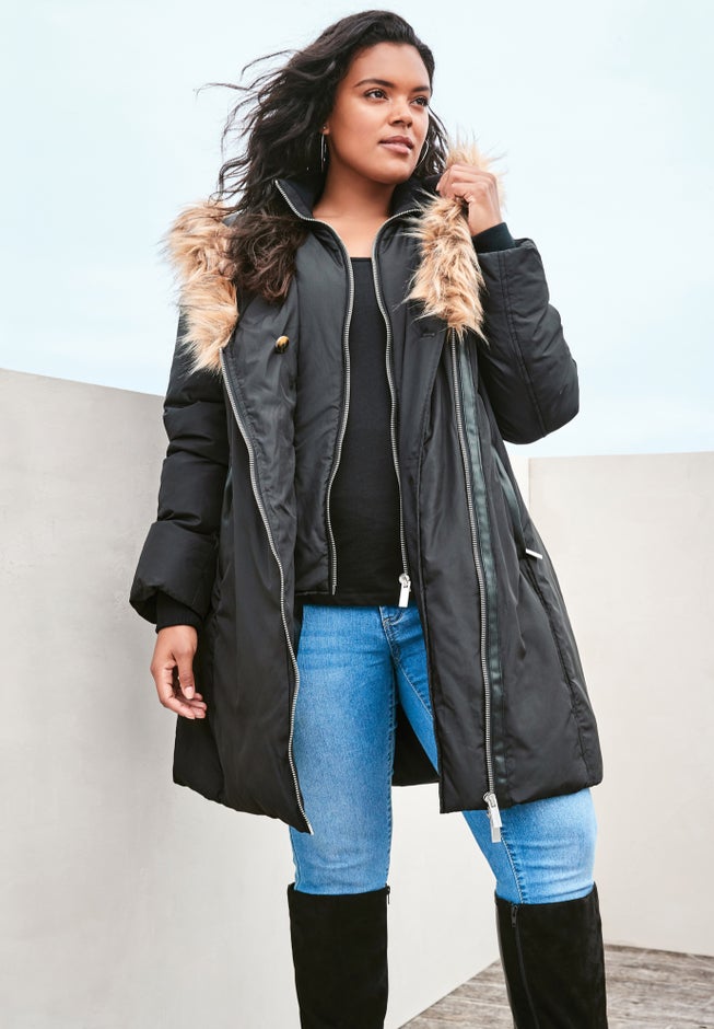 Plus Size Double Layer Puffer Coat image number 8