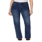 Straight-Leg Stretch Comfort Denim Five-Pocket Jeans image number null