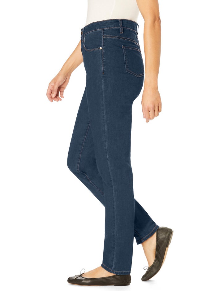 Straight-Leg Stretch Comfort Denim Five-Pocket Jeans image number 2