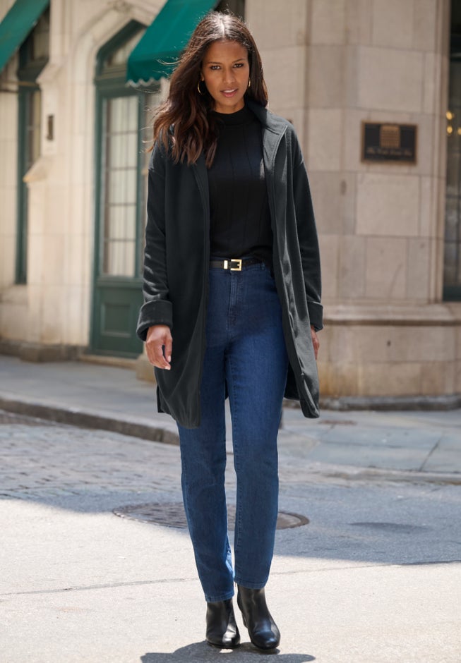 Plus Size Fleece Driving Coat image number 1