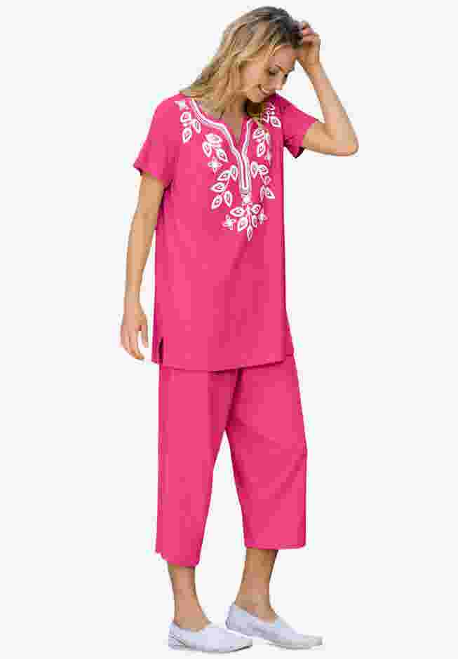 Printed Tunic and Capri Set image number 0