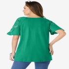 Lace-Sleeve Tee image number null