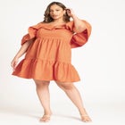 Off The Shoulder Ruffle Mini Dress image number null