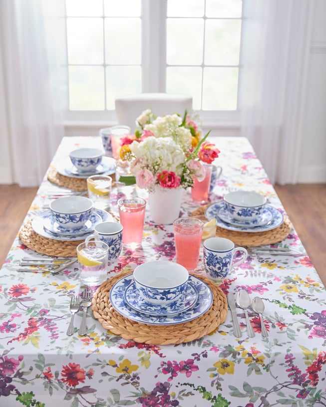 60" x 104" Floral Cascade Table Linen image number 1