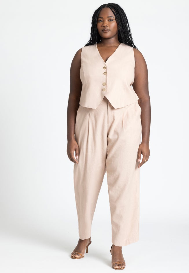 Double Button Detail Tailored Vest image number null