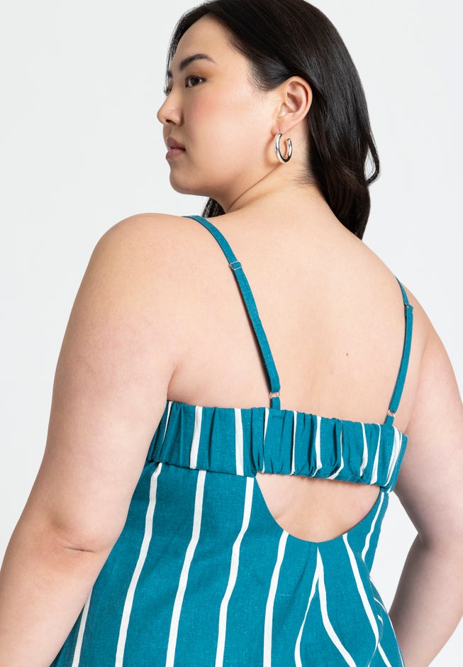 Stripe Linen Midi Dress image number 3