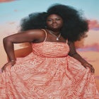 Shirred Bodice Flare Dress image number null