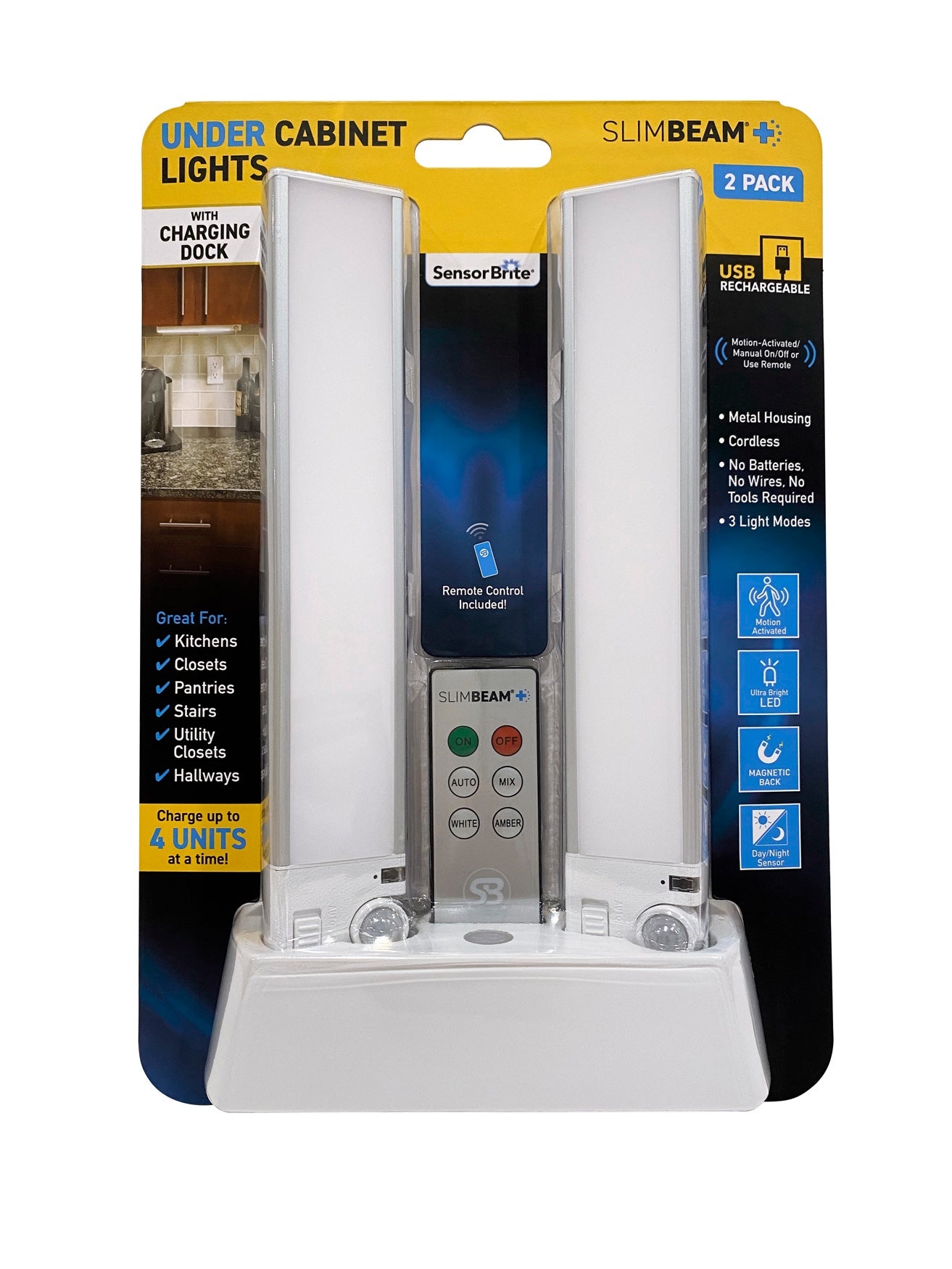 Sensorbrite&trade; Slimbeam + Under Cabinet With Charging Dock, Pack of 2 image number 1