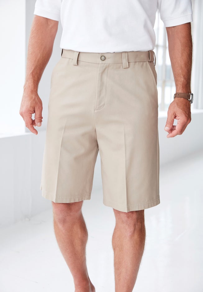 Wrinkle-Free Expandable Waist Plain Front Shorts image number 5