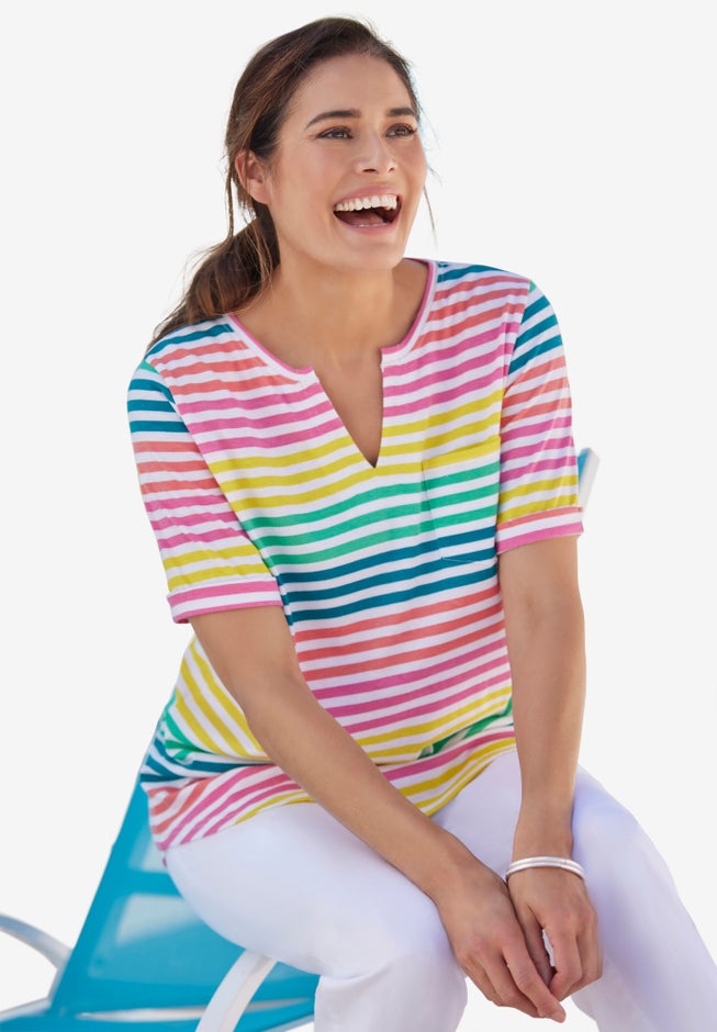 Notch-Neck Pocket Tee image number 6