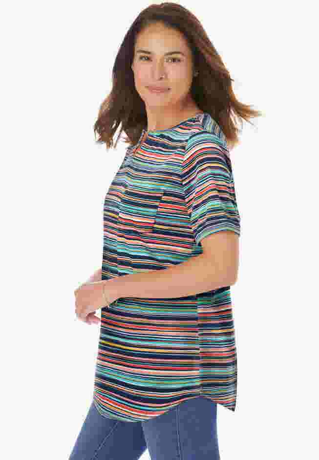 Notch-Neck Pocket Tee image number 2