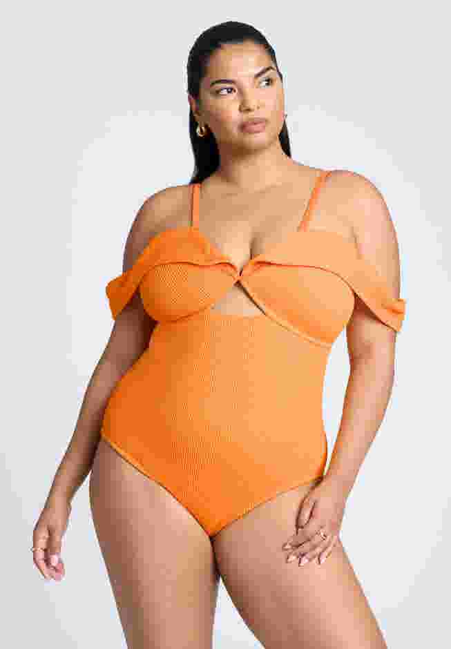 Off The Shoulder One Piece Swimsuit image number 1