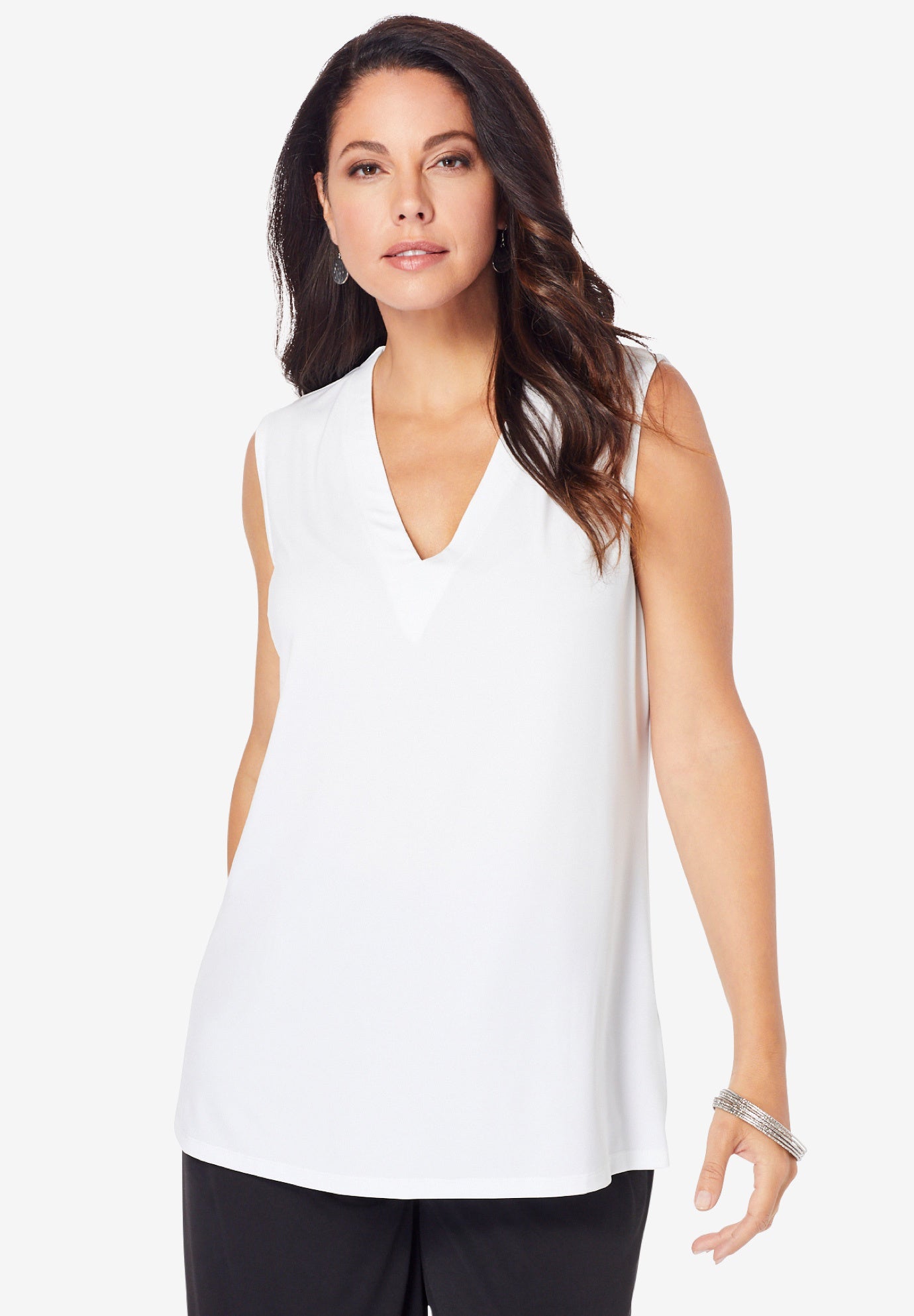 Ultrasmooth&reg; Fabric V Neck Tank image number 0