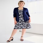 Stretch Jersey Knit Sleeveless Scoop Neck Fit and Flare Dress image number 1