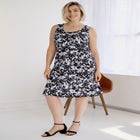 Stretch Jersey Knit Sleeveless Scoop Neck Fit and Flare Dress image number 0