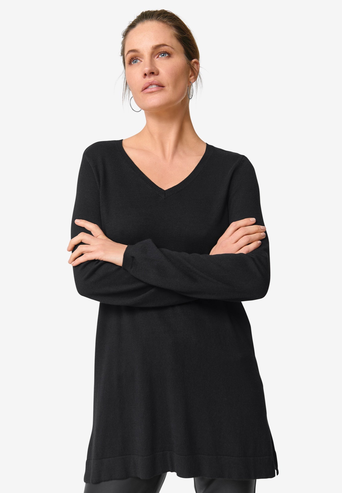 V-Neck Sweater Tunic image number 3