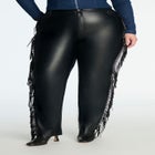 Faux Leather Pant With Fringe image number null