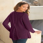 Plus Size Lace Yoke Pullover Sweater image number null