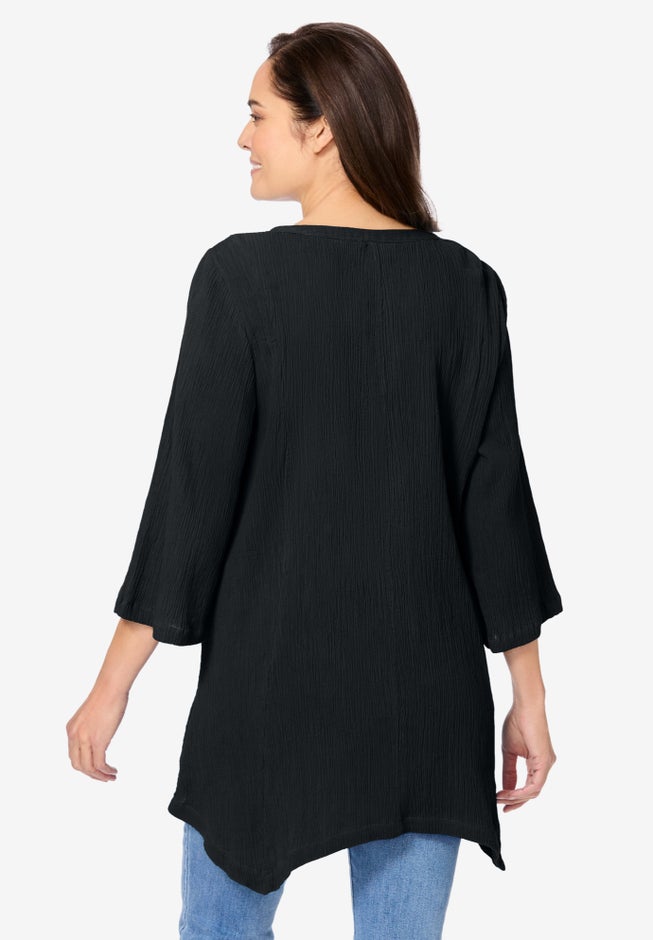 Handkerchief Hem Henley Tunic image number 1