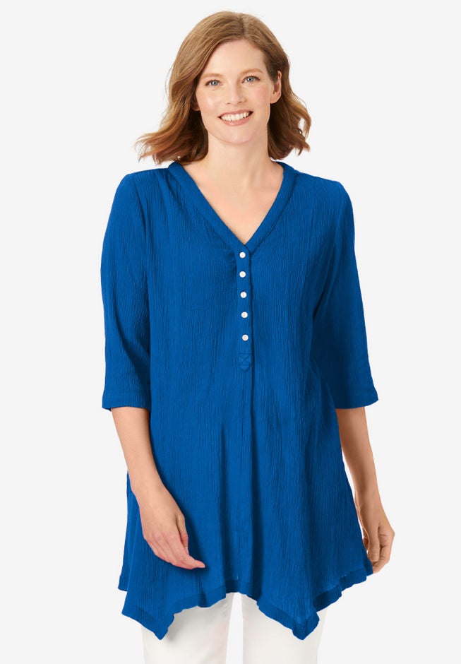 Handkerchief Hem Henley Tunic image number 0