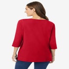 Perfect Three-Quarter Sleeve Boatneck Tee image number null