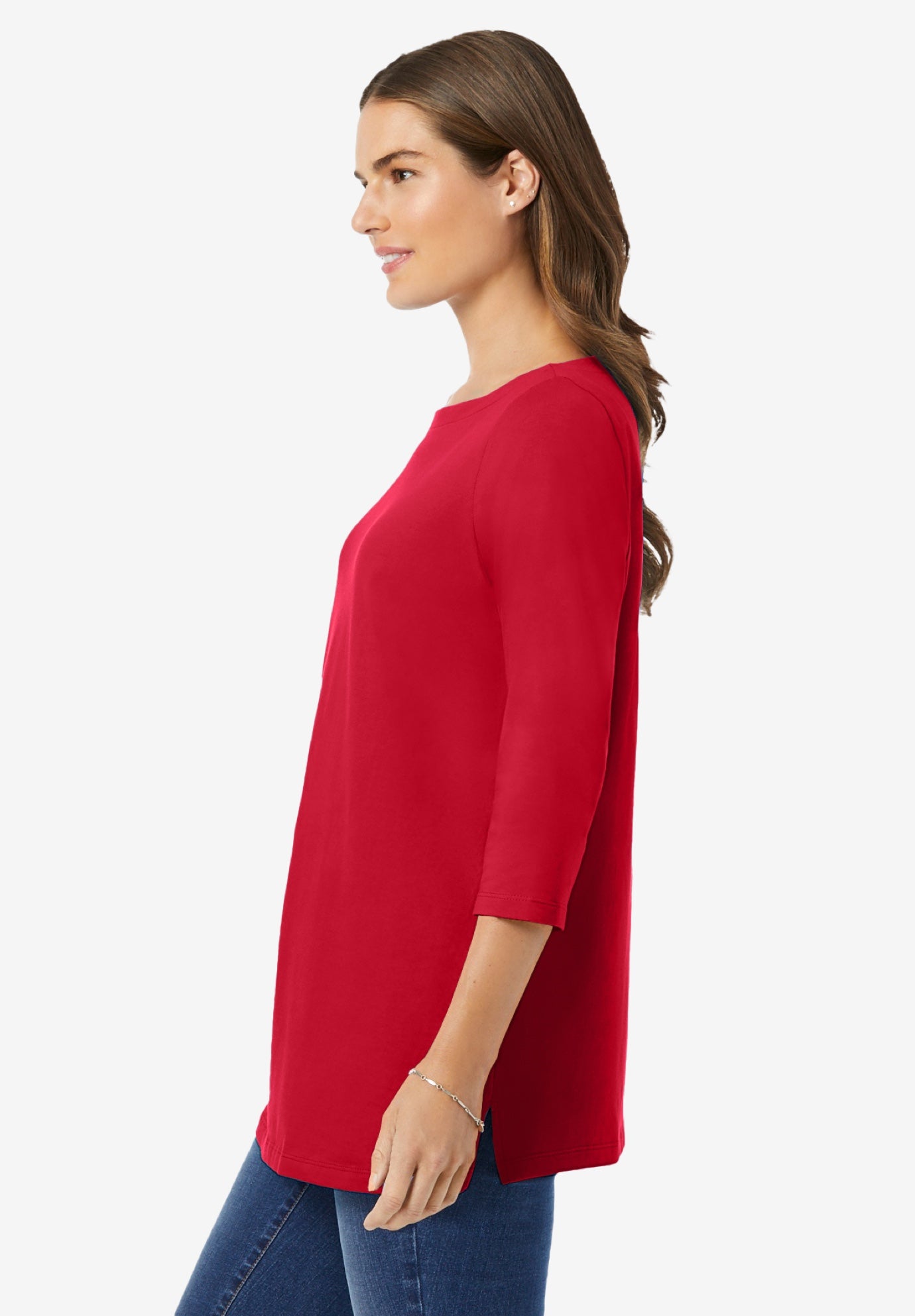 Perfect Three-Quarter Sleeve Boatneck Tee image number 2