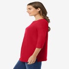 Perfect Three-Quarter Sleeve Boatneck Tee image number null