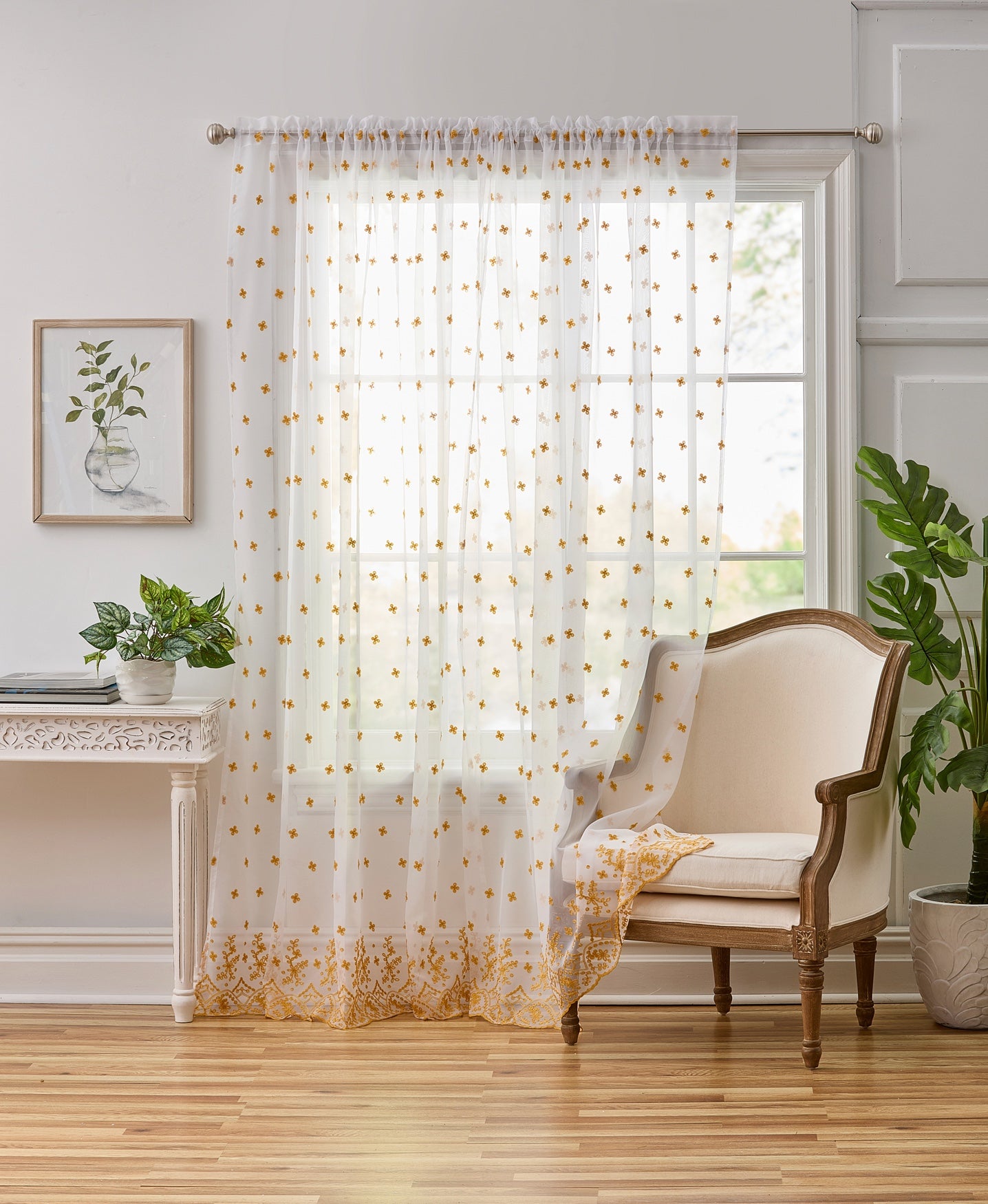 Embroidered Voile Panel image number 2