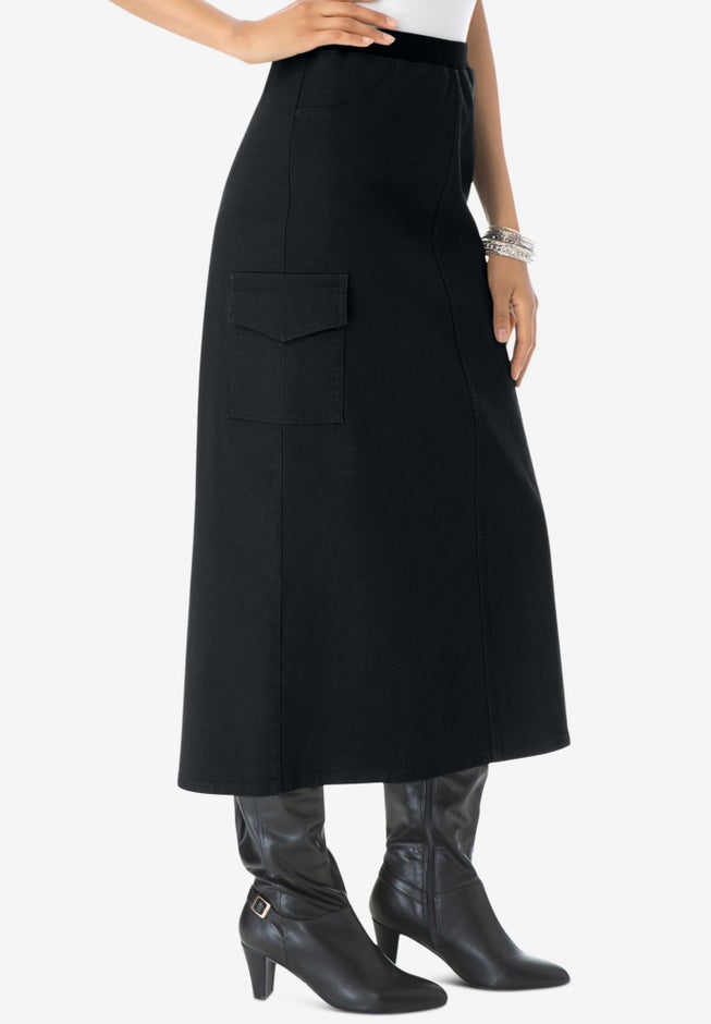 Plus Size Invisible Stretch&reg; All Day Cargo Skirt image number 3