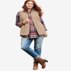 Zip-Front Quilted Vest image number null