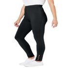 Stretch Cotton Snap-Trim Legging image number null