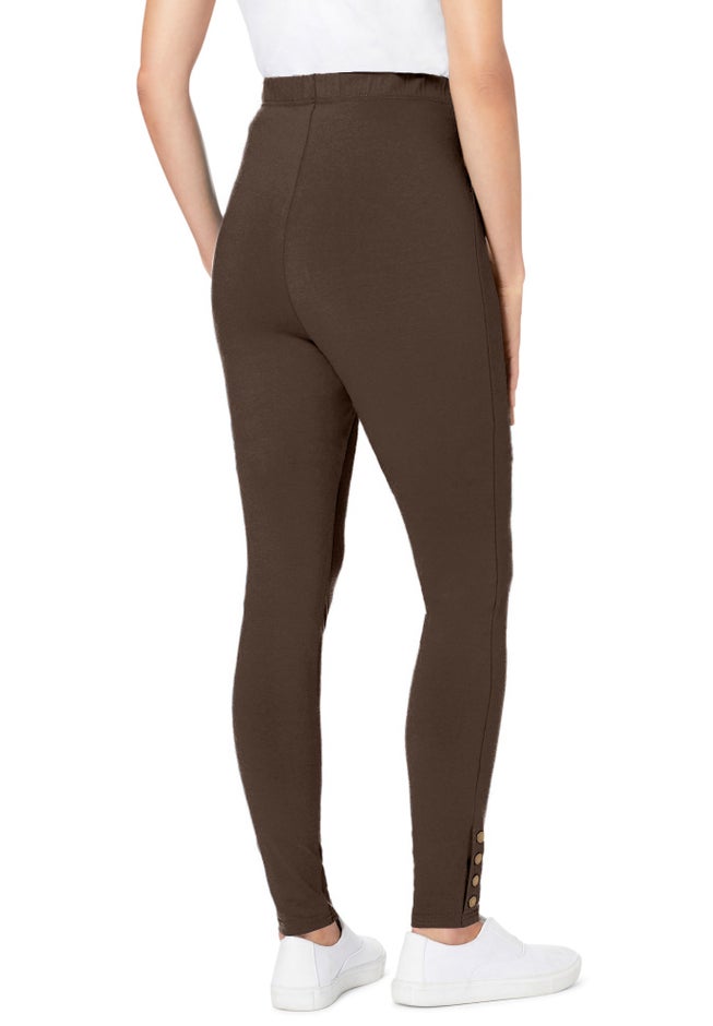 Stretch Cotton Snap-Trim Legging image number 1