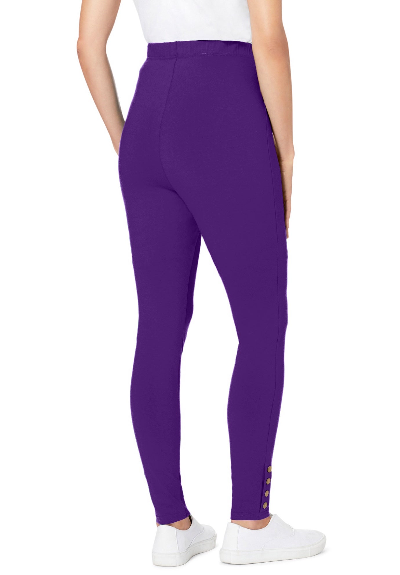 Stretch Cotton Snap-Trim Legging image number 1