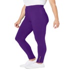 Stretch Cotton Snap-Trim Legging image number null