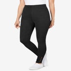 Stretch Cotton Snap-Trim Legging image number null