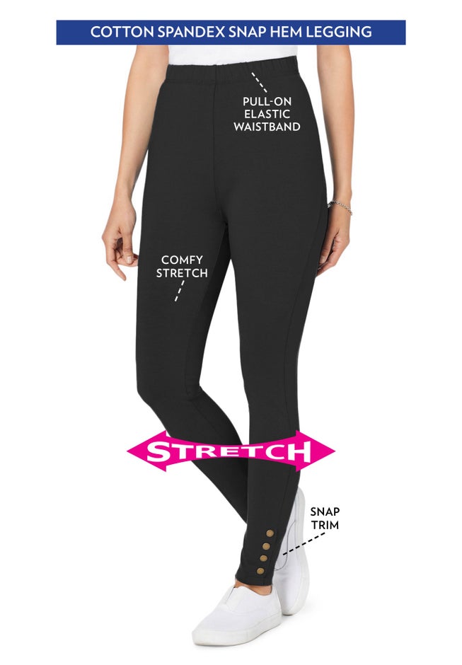 Stretch Cotton Snap-Trim Legging image number 1
