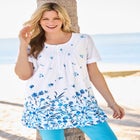 Short-Sleeve Pintucked Henley Tunic image number null