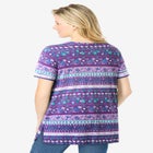 Short-Sleeve Pintucked Henley Tunic image number null