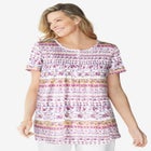 Short-Sleeve Pintucked Henley Tunic image number 0