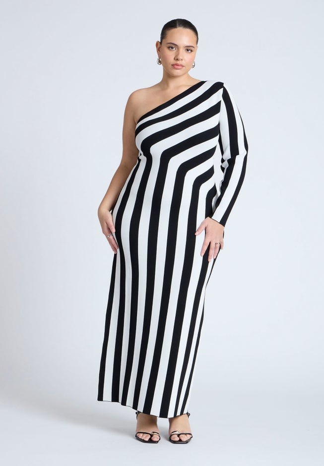 Striped Maxi Dress image number null