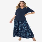 Ultrasmooth&reg; Fabric V Neck Tee with Chain Detail image number null