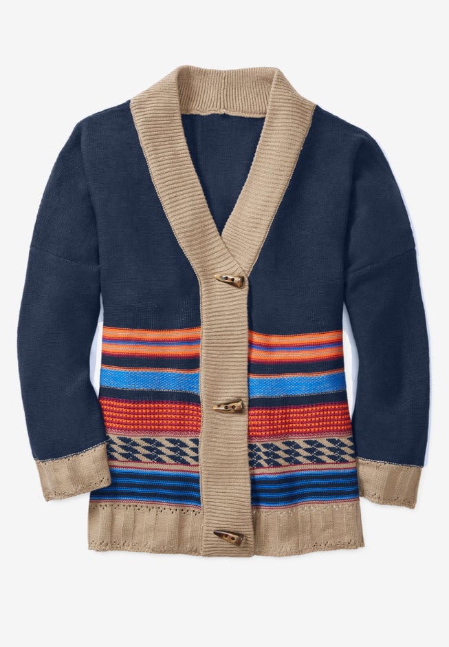 Aztec Print Cardigan image number 1