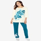 Floral Tee and Pant Set image number null