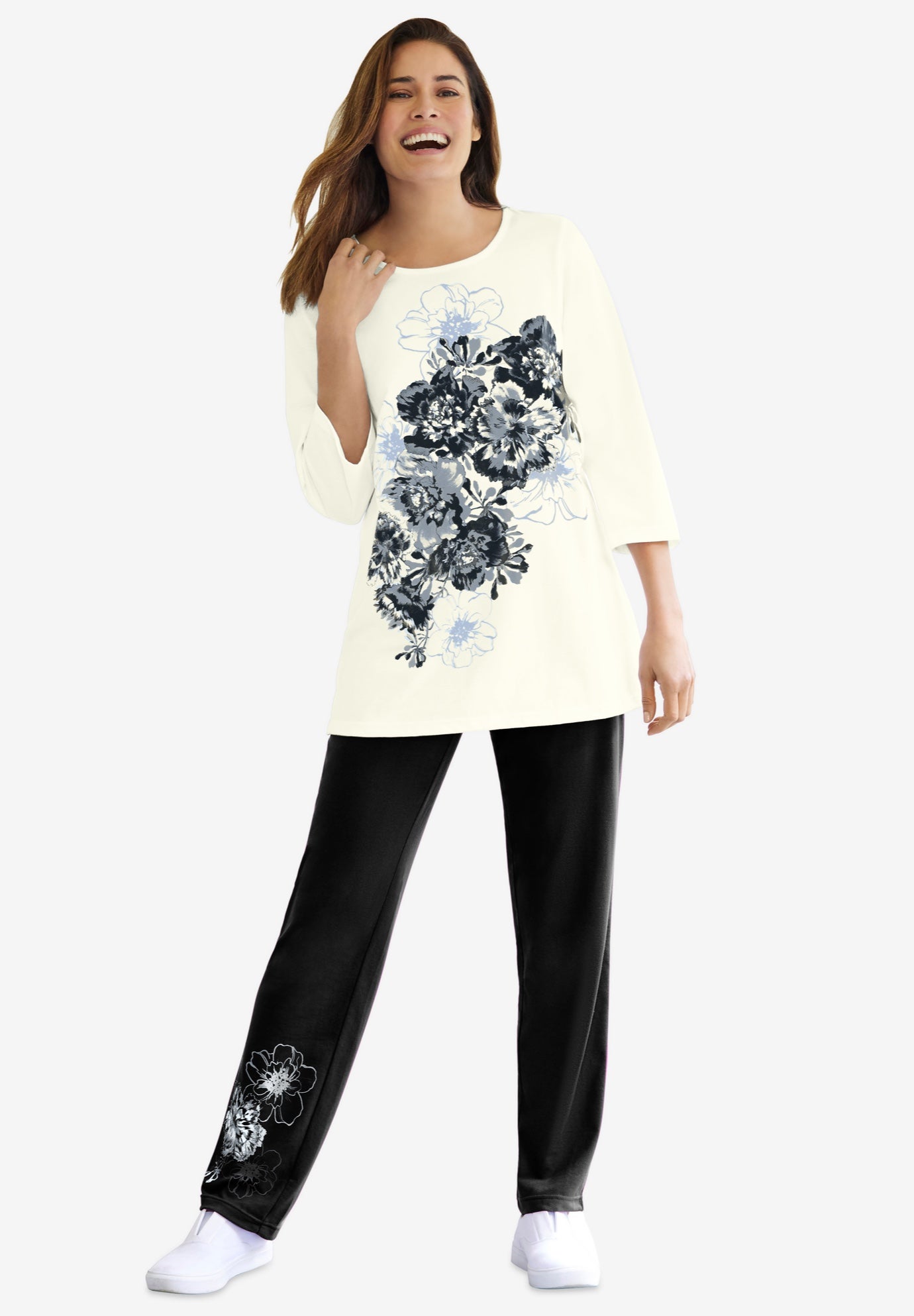 Floral Tee and Pant Set image number 0