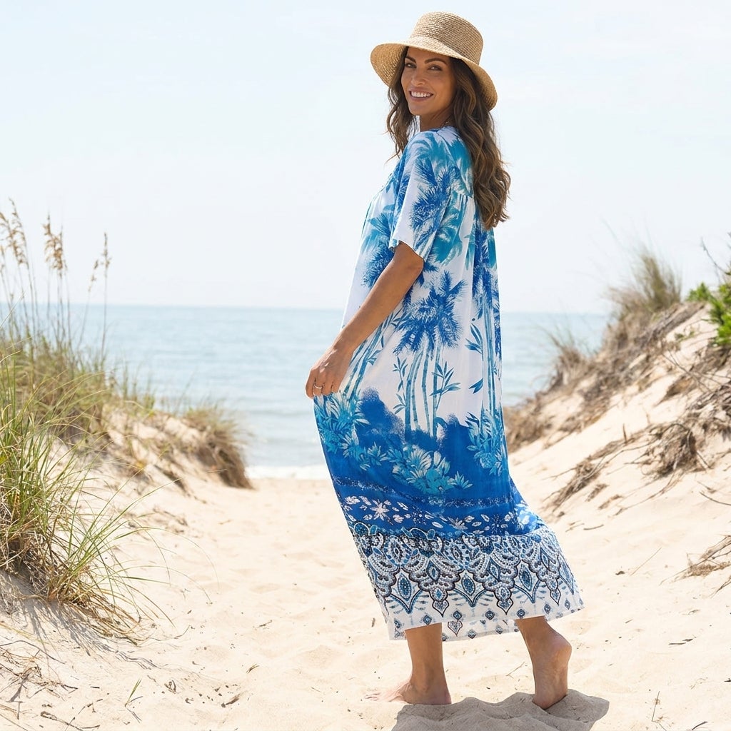 Bib-Front Short Sleeve Maxi Lounger image number 6
