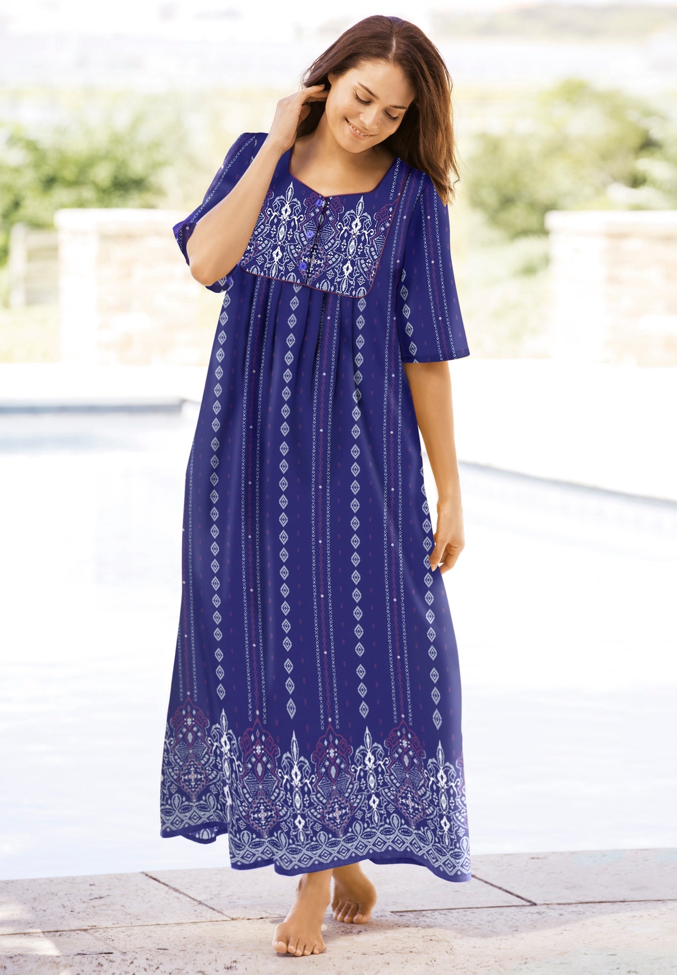 Bib-Front Short Sleeve Maxi Lounger image number 0