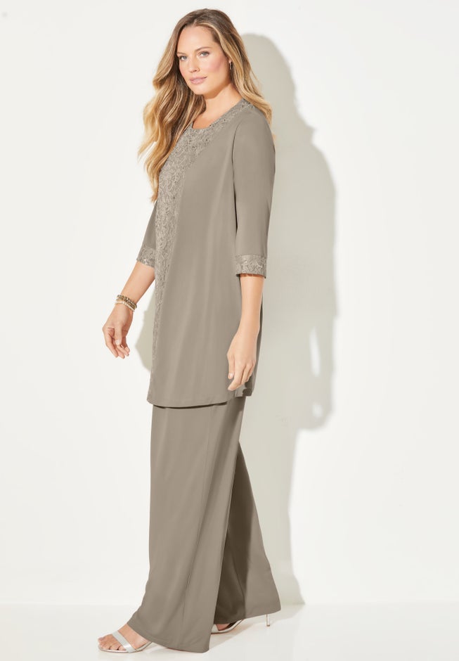 3-Piece Lace Gala Pant Suit image number 2