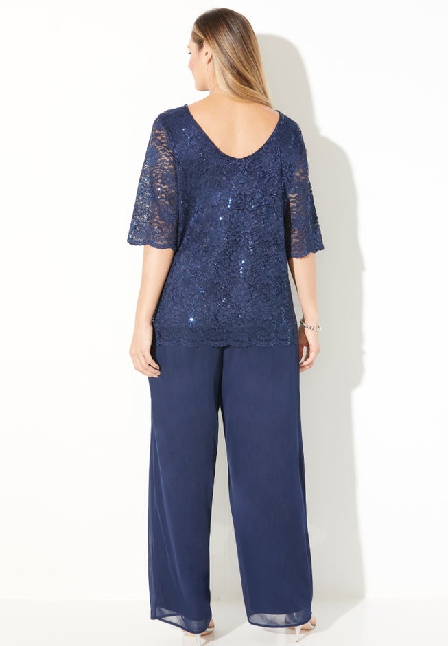 Sparkle & Lace 2-Piece Pant Suit image number 1